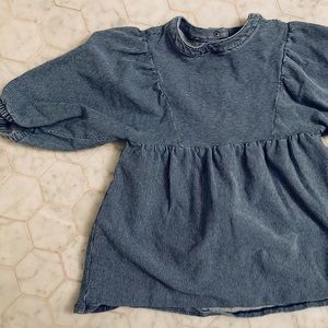 Denim chambray stripe dress 2-3T Zara